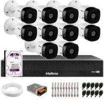 Kit 10 Câmeras de Segurança 20m Infravermelho Full HD 1080p VHL 1220 B + DVR 3116 Intelbras HD 1TB