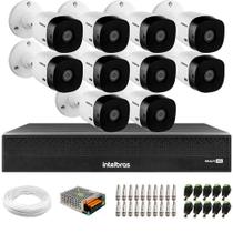 Kit 10 Câmeras de Segurança Full HD 1080p VHL 1220 B + DVR 3116 Intelbras + Acessórios