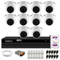 Kit 10 Câmeras Dome VHL 1220 D G2 HDCVI 2mp Full HD 1080p + DVR Intelbras MHDX 1316 Full HD 16 Canais Multi HD + HD 2TB