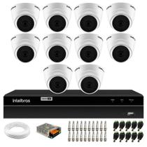 Kit 10 Câmeras Dome VHL 1220 D G2 HDCVI 2mp Full HD 1080p + DVR Intelbras MHDX 1316 Full HD 16 Canais Multi HD