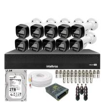 Kit 10 Câmeras Intelbras 1120b Full Color, Dvr 16ch Mhdx 1016c Hd 2tb