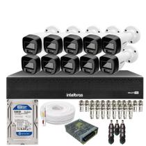 Kit 10 Câmeras Intelbras 1120b Full Color, Dvr 16ch Mhdx 1016c Hd 500gb