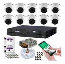 Kit 10 Câmeras Intelbras Dome 1120d Dvr 16 Canais Com Hd