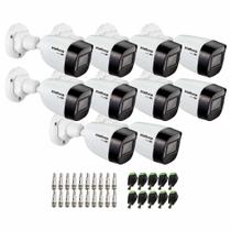 Kit 10 Câmeras Intelbras VHD 1130 B HD 720p Bullet com Lente 2.8mm Visão Noturna 30m Resistente à Chuva IP67 + Conectores