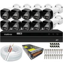Kit 10 Câmeras Intelbras VHD 1220B Full Color 1080p Multi HD 20m DVR MHDX 1316 Colorido 24hrs