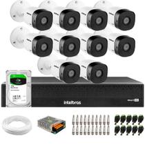 Kit 10 Câmeras Intelbras VHD 1230 B Full HD 1080p Bullet Visão Noturna de 30 metros IP67 + Dvr Intelbras MHDX 3116-C 16 Canais + HD 1TB BarraCuda