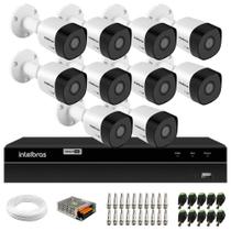 Kit 10 Câmeras Intelbras VHD 3230 Bullet G7 Full HD 1080p, Lente 3.6mm, Visão Noturna 30m, IP67 + DVR Intelbras MHDX 1316 Full HD 16 Canais Multi HD