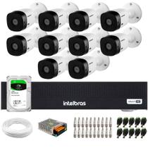 Kit 10 Câmeras Intelbras VHL 1220 B G2 HDCVI LITE Bullet Full HD 1080p Visão Noturna 20m IP66 + Dvr Intelbras MHDX 1016-C 16 Canais + HD 2TB BarraCuda