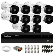 Kit 10 Câmeras Intelbras VHL 1220 Bullet Full HD 1080p Visão Noturna 20m IP66 DVR Intelbras MHDX 1216 Full HD 16 Canais