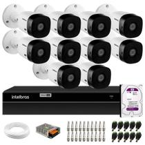 Kit 10 Câmeras Intelbras VHL 1220 Bullet HDCVI LITE Full HD 1080p Visão Noturna 20m, IP66 + DVR Intelbras MHDX 1216 Full HD 16 Canais + HD 1TB