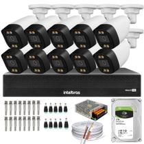 Kit 10 Câmeras Segurança Imagem Colorida a Noite 1080p Full Hd 2.8mm Dvr Intelbras 1tb Kit 10 Câmeras Segurança Imagem Colorida a Noite 1080p Full Hd 2.8mm Dvr Intelbras 1tb