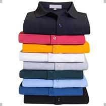 Kit 10 camisa gola polo masculina algodão piquet premium plus size