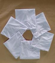 kit 10 camisas poliviscose (30.1) malha fria anti pilling cor branca de muita qualidade.