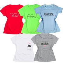 kit 10 Camiseta atacado T-shirt Babylook Feminina juvenil 2 à 16 anos
