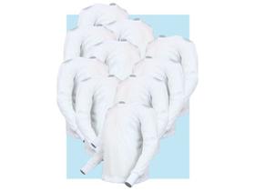 Kit 10 Camiseta Manga Longa Juvenil Algodão Branca