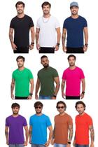 Kit 10 Camisetas Masculinas Lisas Algodão 100% Fio 30.1 Confortável 10 Cores Sortidas