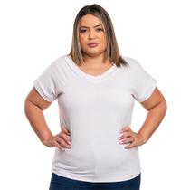 KIT 10 Camisetas Plus Size Basica Branca Caimento Perfeito Sublimação Por Vinil e DTF Malha Basica Feminina KIT 10 Camisetas Plus Size Basica Branca Caimento Perfeito Sublimação Por Vinil e DTF Malha Basica Feminina
