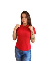 Kit 10 Camisetas polo feminina slim basica para uniforme modelo baby look