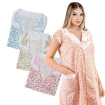 Kit 10 Camisola Com Manga Senhoras Algodão Popeline Atacado