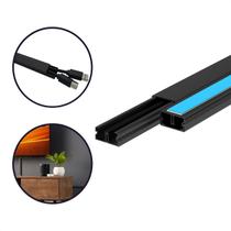 Kit 10 canaleta de PVC com fita dupla face 1 metro x 20x10mm Organizadora de cabos e fios Preta e Branca Enerbras Kit 10 canaleta de PVC com fita dupla face 1 metro x 20x10mm Organizadora de cabos e fios Preta e Branca Enerbras