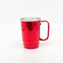 Kit 10 caneca borda polida 350 ml Aluminio cerveja chopp