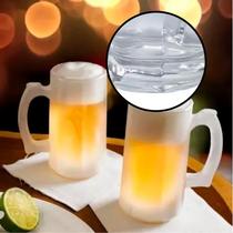 Kit 10 Caneca Chopp 380ml Vidro Cerveja Transparente Alça Reforçada Churrasco Decoração Resistente Quedas - Praticasa