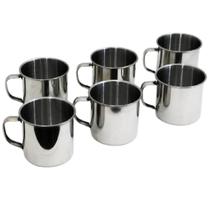 Kit 10 Caneca Inox Pequena N.07 200Ml Café Leite Servir Luxo