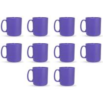 Kit 10 Canecas 400ml de Plástico Para Festas Crianças Merenda Cantina Escola Creche Colorida