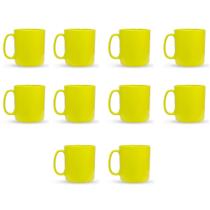 Kit 10 Canecas 400ml de Plástico Para Festas Crianças Merenda Cantina Escola Creche Colorida