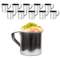 Kit 10 Canecas Copos Com Alça Inox Agua Bebidas Drink 300ml