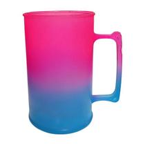 KIT 10 Canecas de Chopp 400ml Acrílico Degrade Summer Lisa Sem Gravar