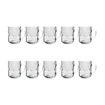 Kit 10 Canecas de Vidro Bubles Relevo Em Casa Tem 245ml Kit 10 Canecas de Vidro Bubles Relevo Em Casa Tem 245ml