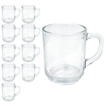Kit 10 Canecas De Vidro Lisa Praticasa Transparente 250ml Kit 10 Canecas De Vidro Lisa Praticasa Transparente 250ml