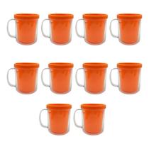 Kit 10 Canecas Festa Acrílica 350ml em 11 Cores para Personalização Criativa