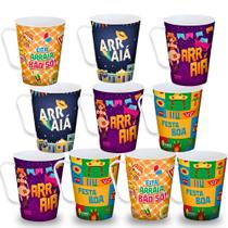 Kit 10 Canecas Festa Junina Lembrancinha Prenda Decoração Colorida São João Kit 10 Canecas Festa Junina Lembrancinha Prenda Decoração Colorida São João