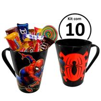 Kit 10 Canecas Homem Aranha Lembrancinhas e Decoração festa infantil