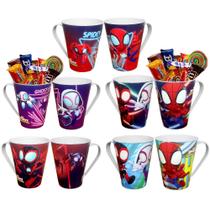 Kit 10 Canecas Homem Aranha Spidey Lembrança de Festa Infantil Aniversário Kit 10 Canecas Homem Aranha Spidey Lembrança de Festa Infantil Aniversário