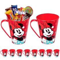 Kit 10 Canecas Minnie Vermelha Lembrancinhas e Decoração festa infantil