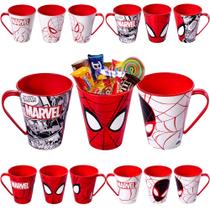Kit 10 Canecas para Festa do Homem Aranha Infantil Plasútil 360ml