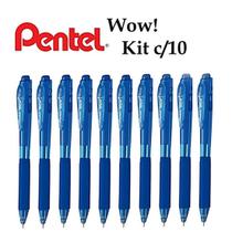 Kit 10 Caneta Gel EnerGel Wow Azul 0.7MM PENTEL