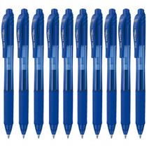 Kit 10 Caneta Gel PENTEL Energel X RT Retrátil 0.5mm Azul Pentel