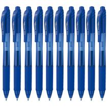 Kit 10 Caneta Gel Pentel Energel X Rt Retrátil 0.5Mm Azul