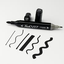 Kit 10 Caneta Marcadores Com Ponta Dupla Tampa Com Número de Cor Preta