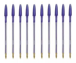 Kit 10 Canetas Bic Cristal Ponta Média 1.0 Esferográfica