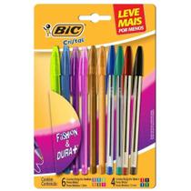 Kit 10 Canetas Esferog. Cores Sortidas Bic Cristal Ponta Média Kit 10 Canetas Esferog. Cores Sortidas Bic Cristal Ponta Média