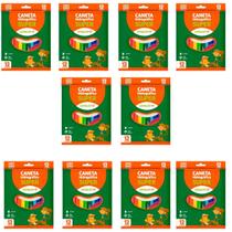 Kit 10 Canetas Hidrográfica Escolar Super Leonora C/ 12 Cores Volta As Aulas