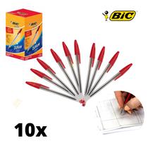 Kit 10 Canetas Vermelhas Esferográficas Bic Original Escolar