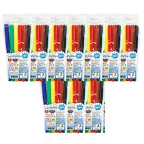 Kit 10 Canetinhas 6 Cores Lavável Material Escolar