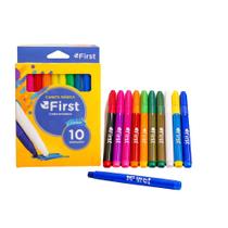 Kit 10 Canetinhas Hidrográficas Laváveis Coloridas First