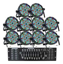 Kit 10 Canhao Refletor Led Rgbw 54 Leds 3w Mesa Dmx 16 Ch - SHOWTECH